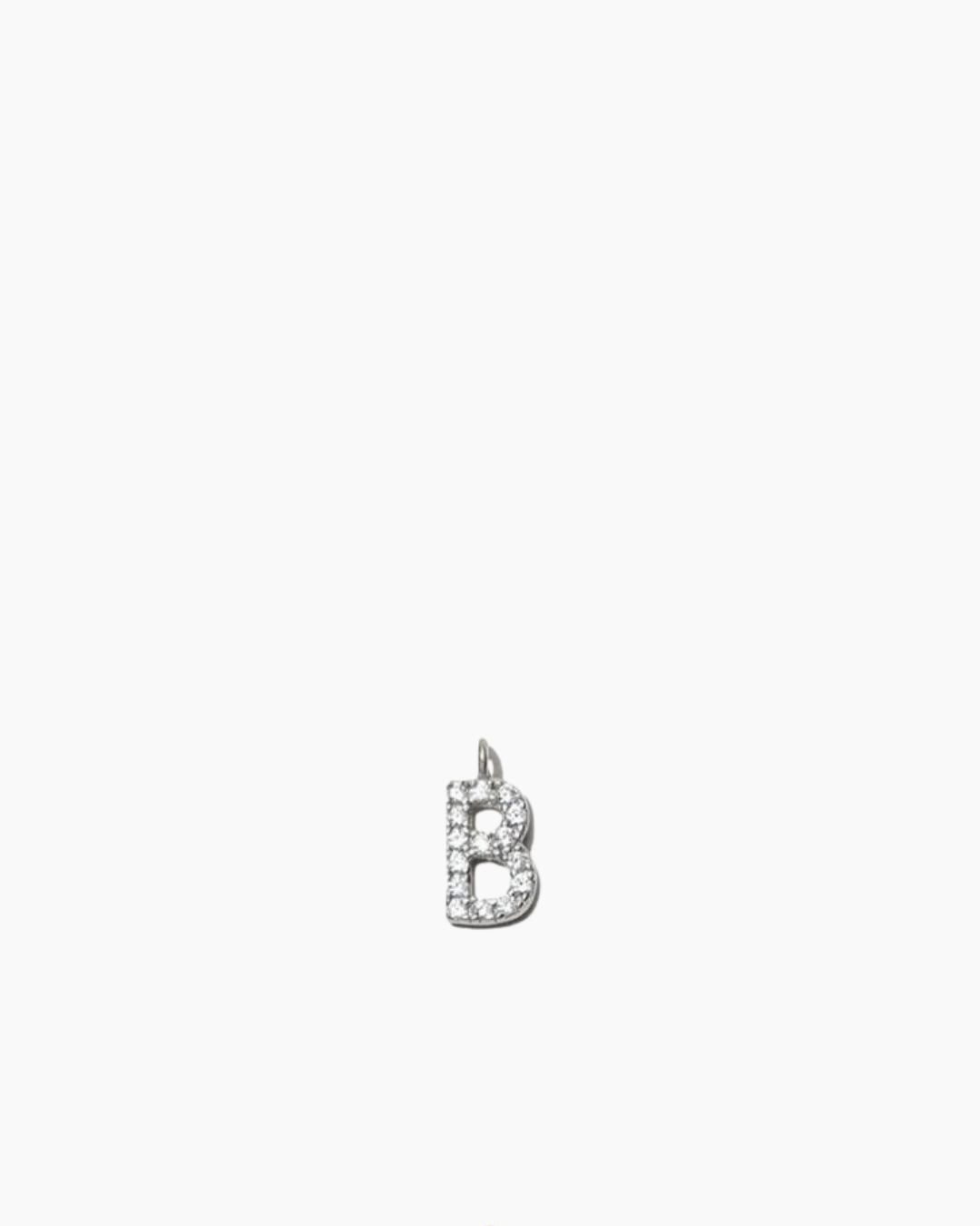 Stone Letter Charm Silver