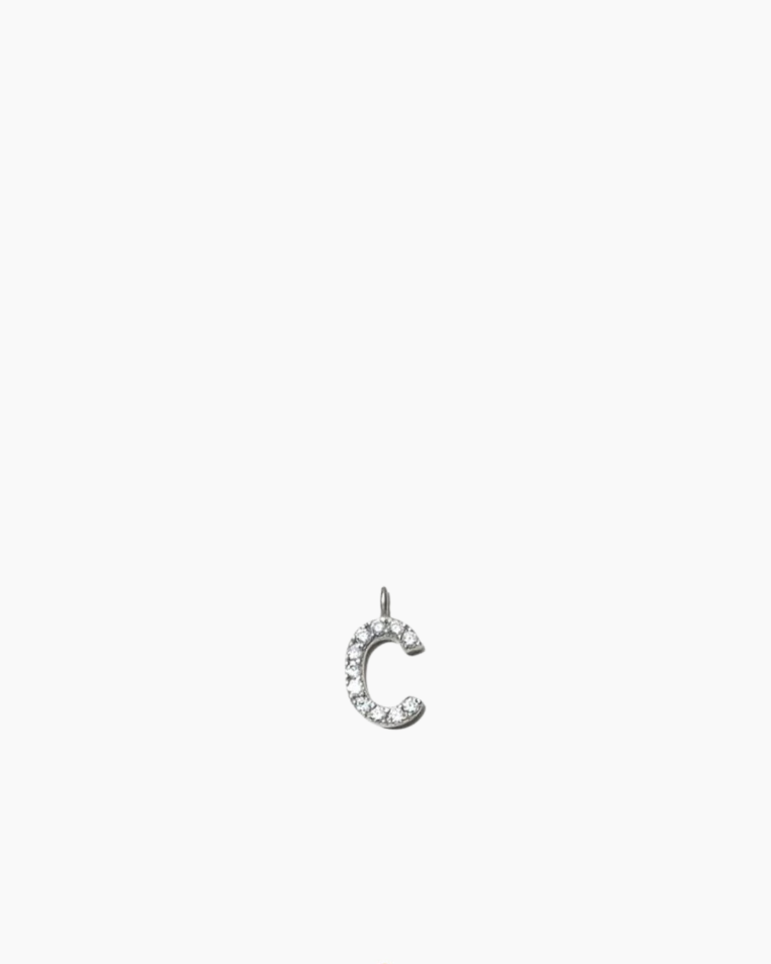 Stone Letter Charm Silver