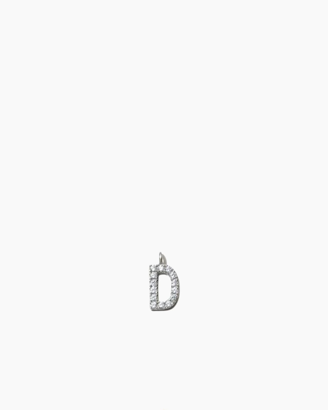 Stone Letter Charm Silver