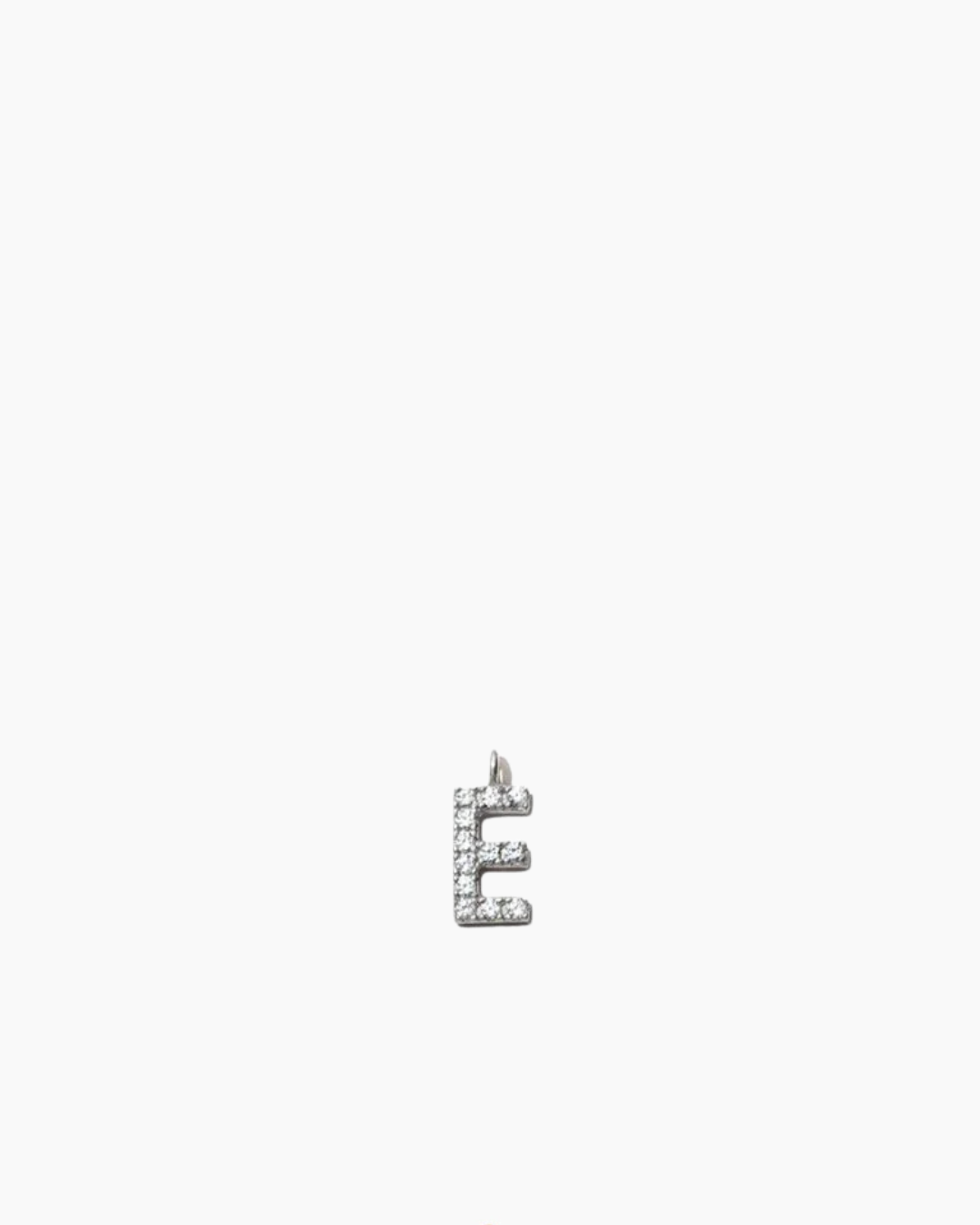 Stone Letter Charm Silver