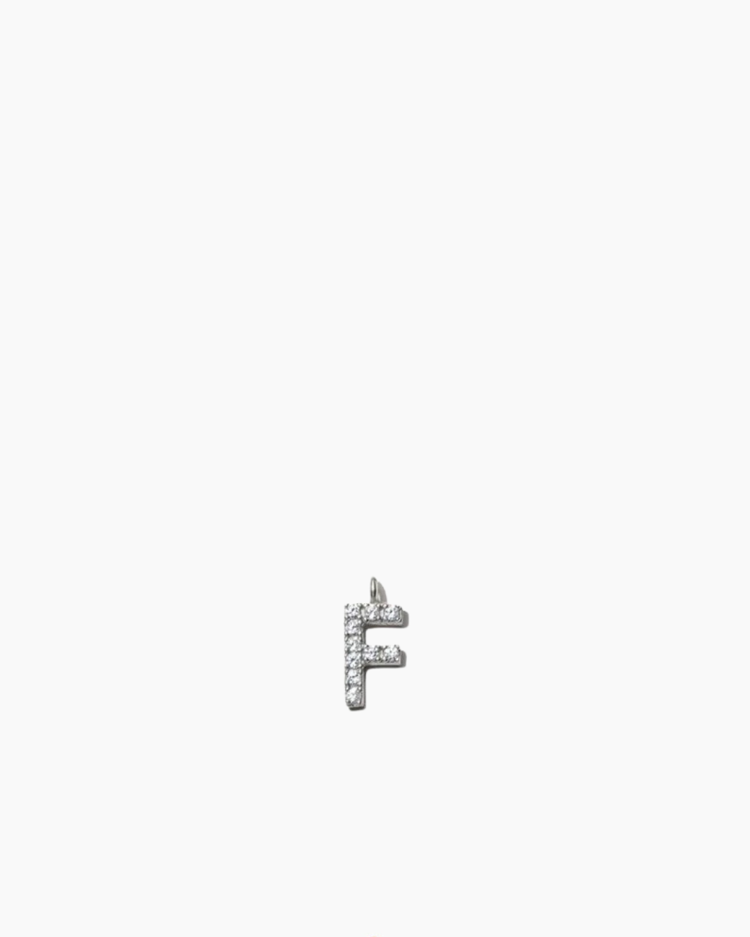 Stone Letter Charm Silver