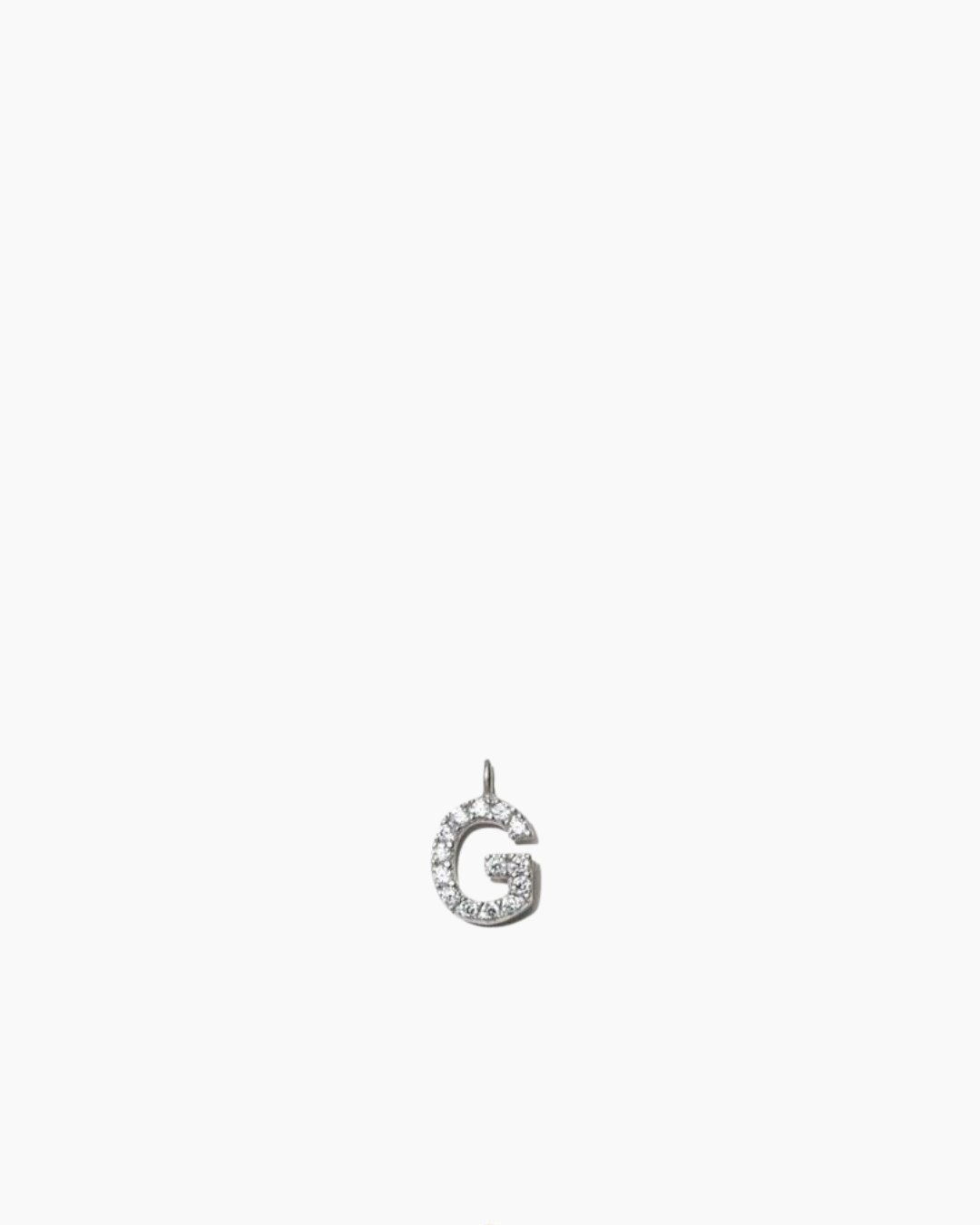Stone Letter Charm Silver