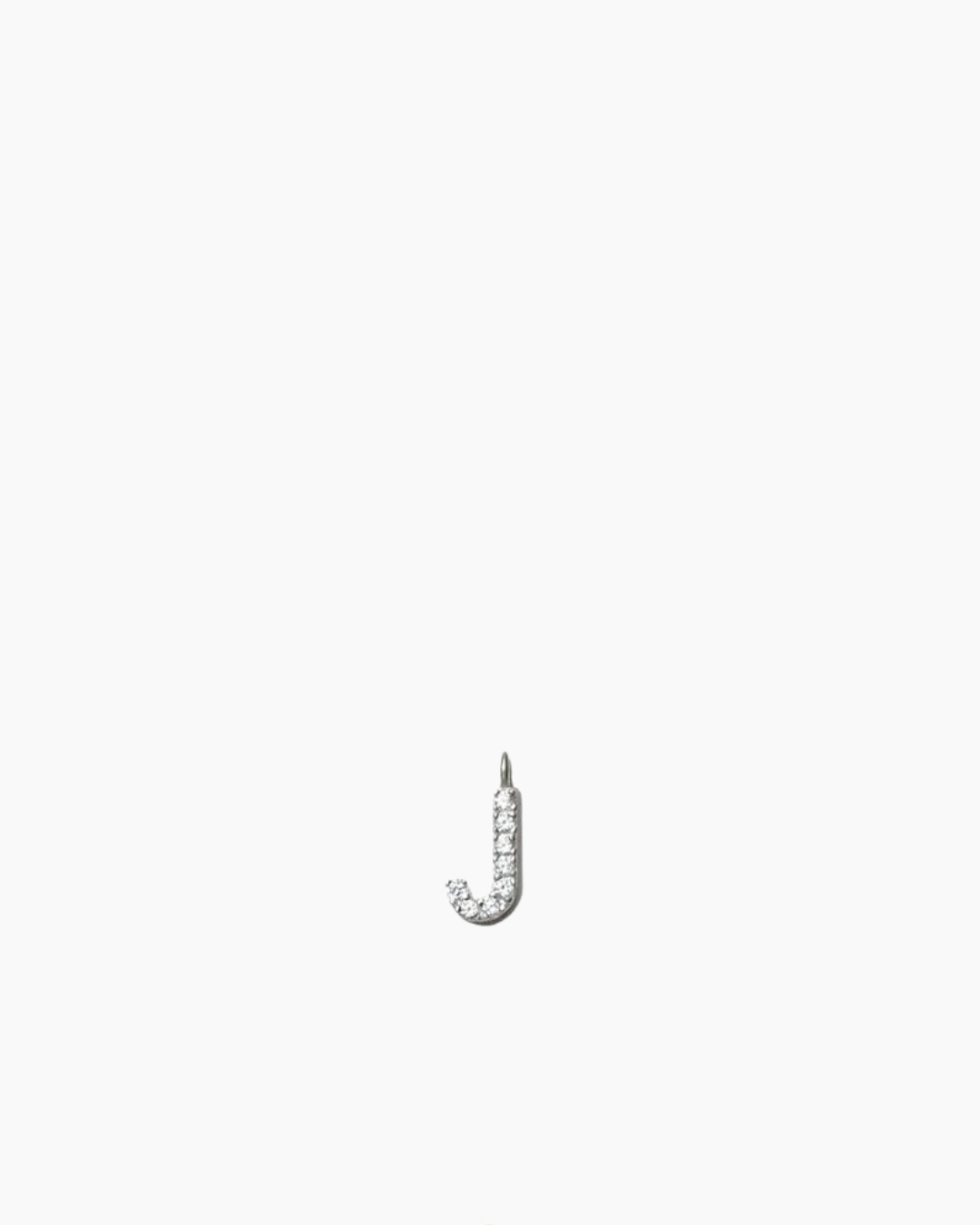 Stone Letter Charm Silver