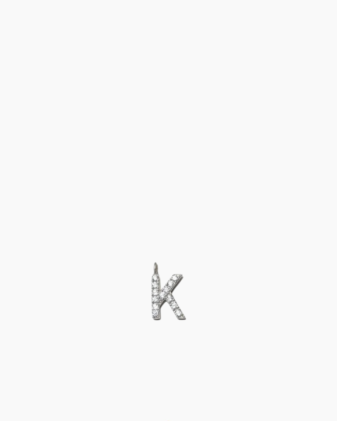 Stone Letter Charm Silver