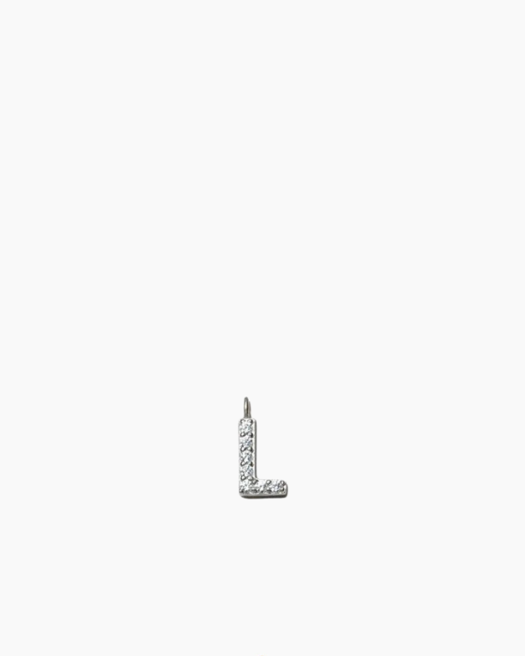Stone Letter Charm Silver