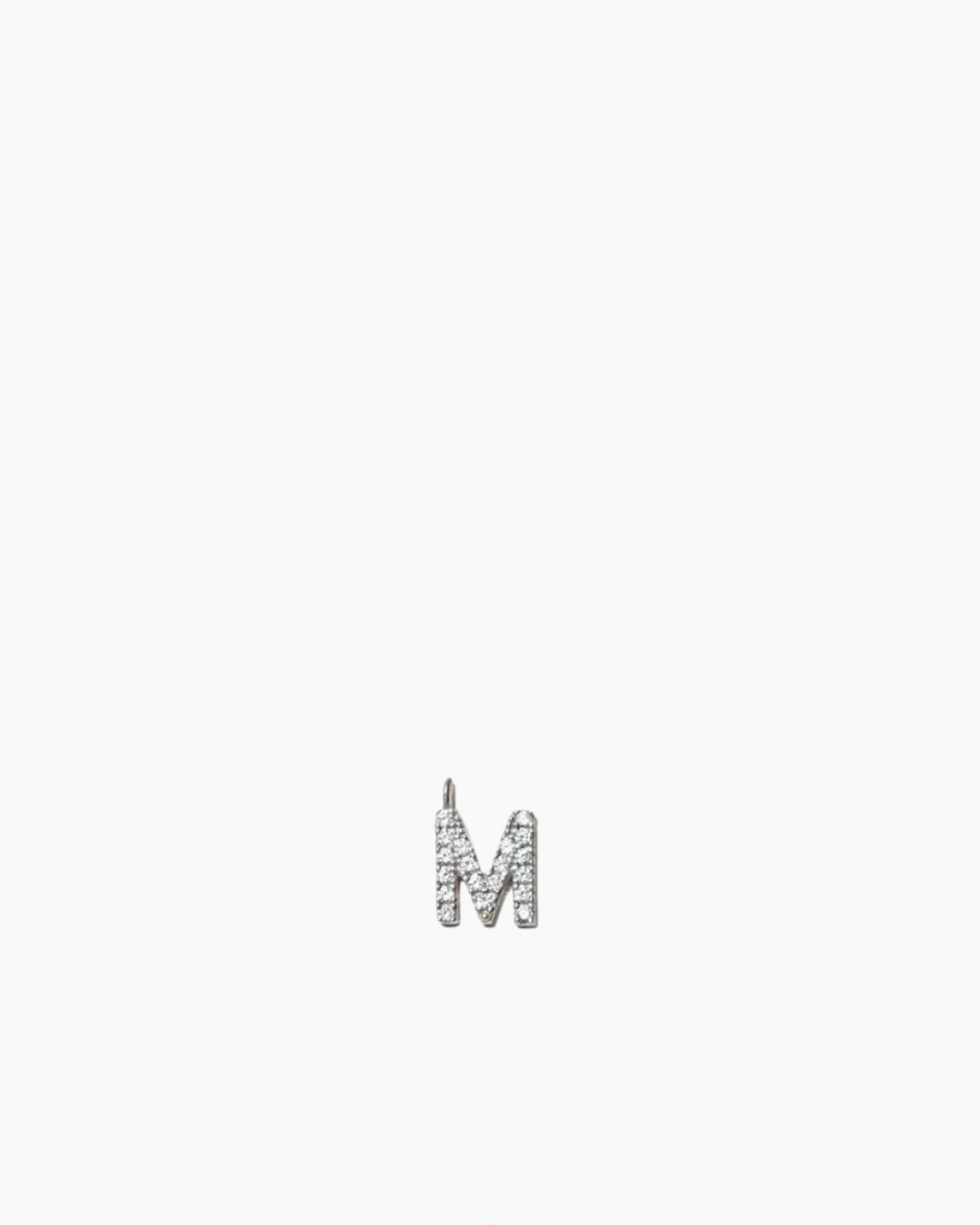 Stone Letter Charm Silver