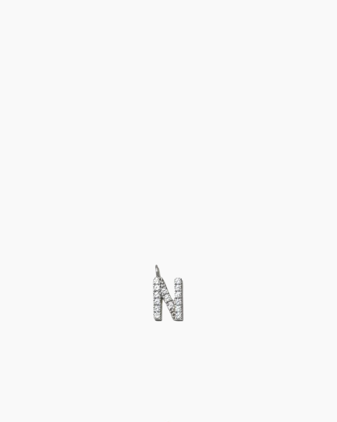 Stone Letter Charm Silver