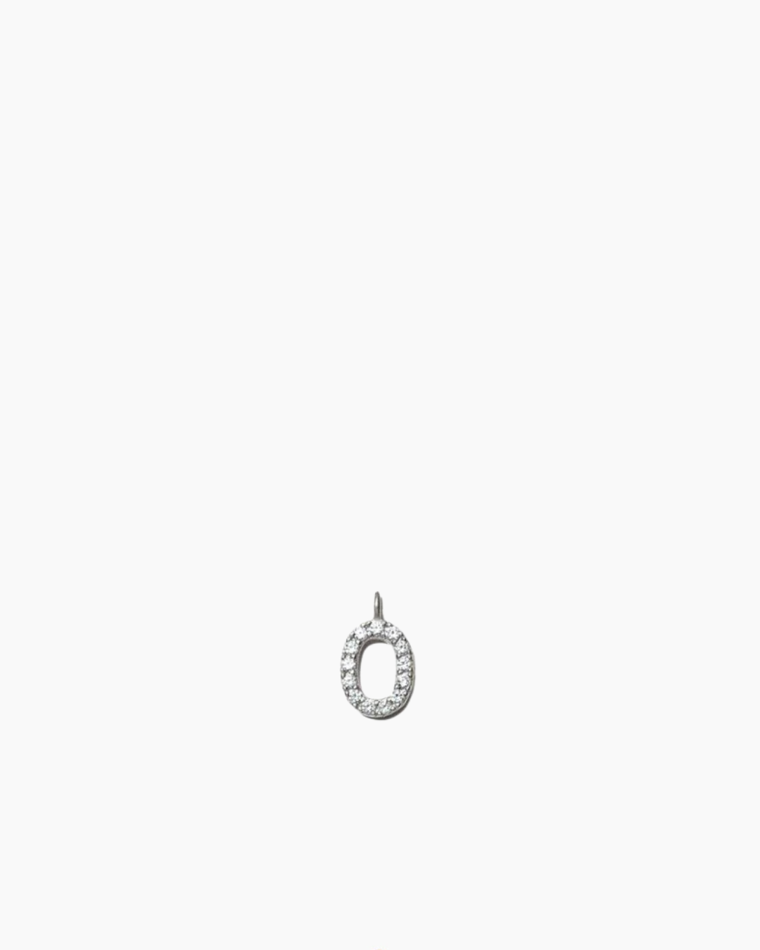 Stone Letter Charm Silver