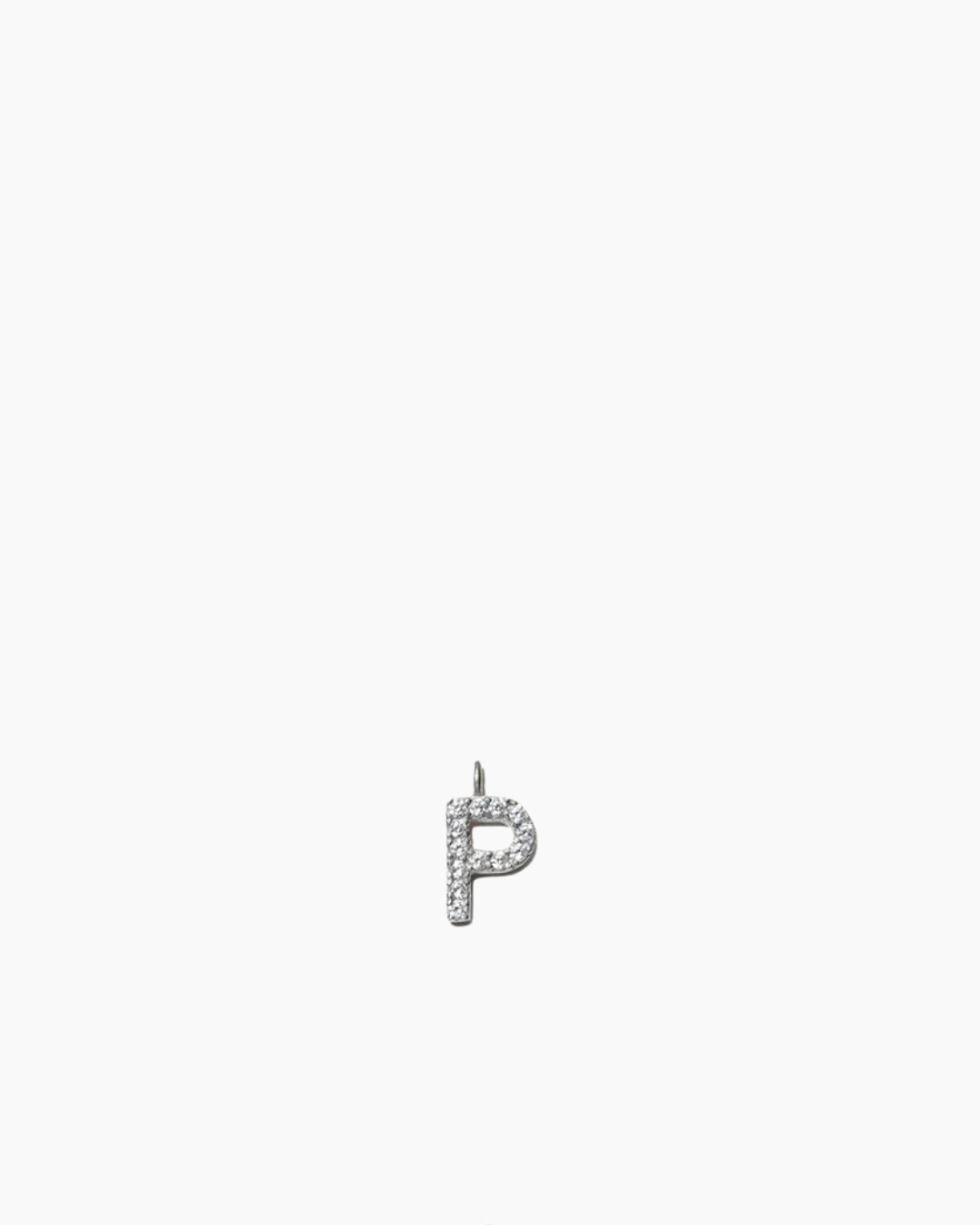 Stone Letter Charm Silver