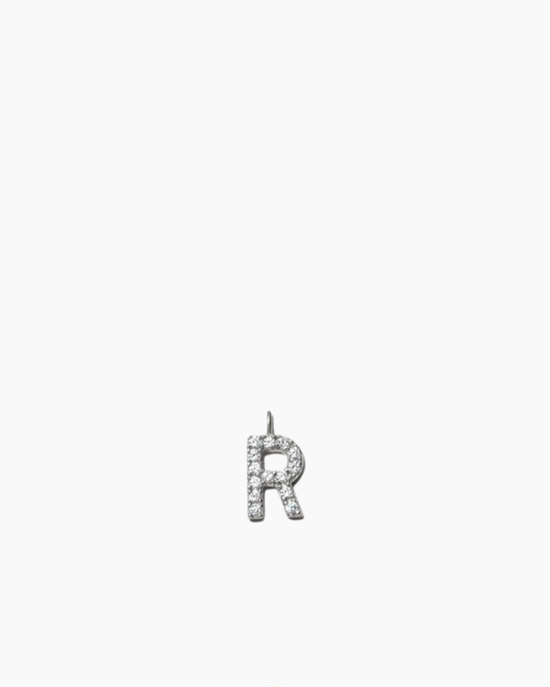 Stone Letter Charm Silver