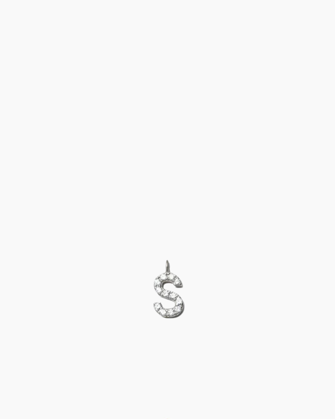 Stone Letter Charm Silver