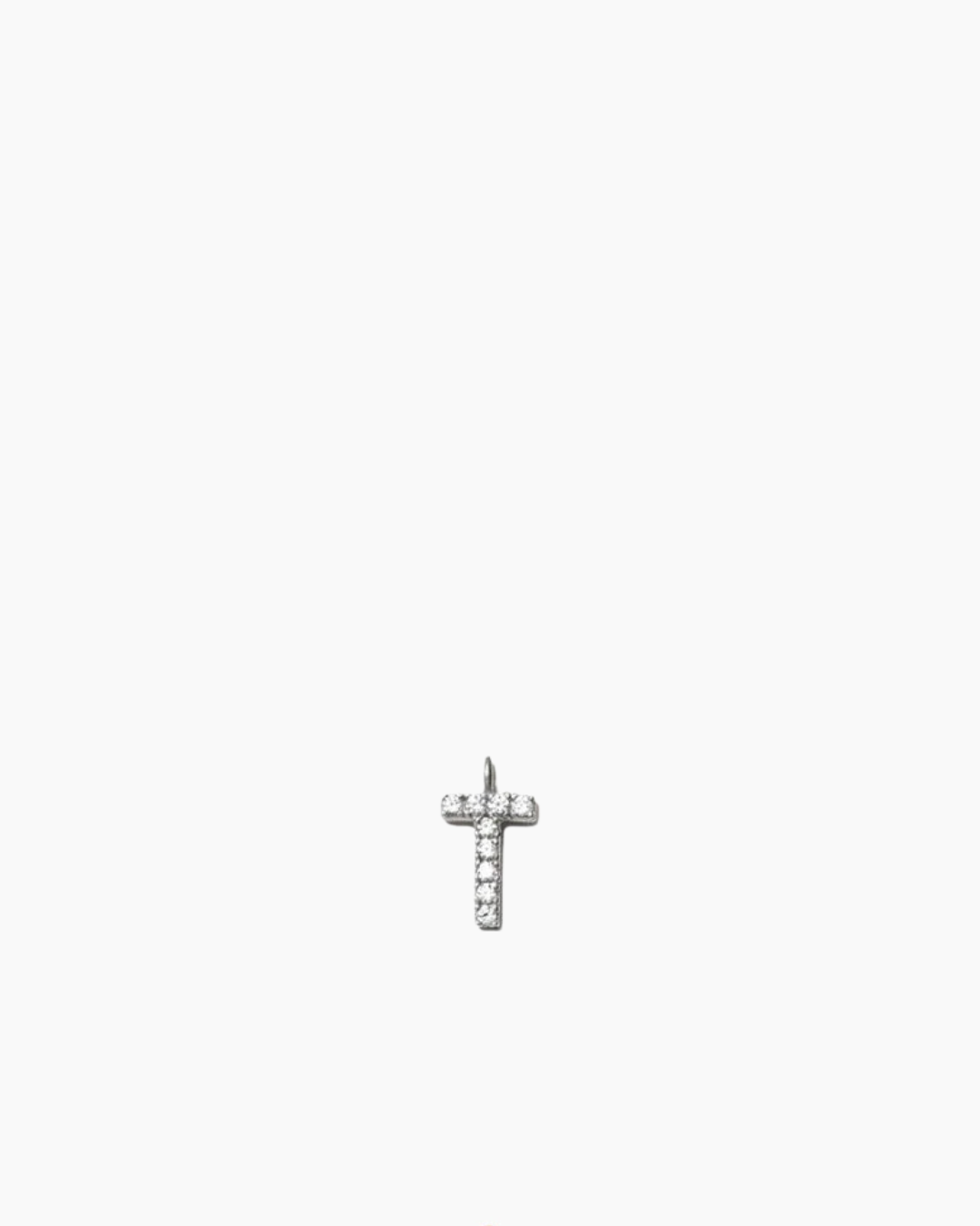 Stone Letter Charm Silver