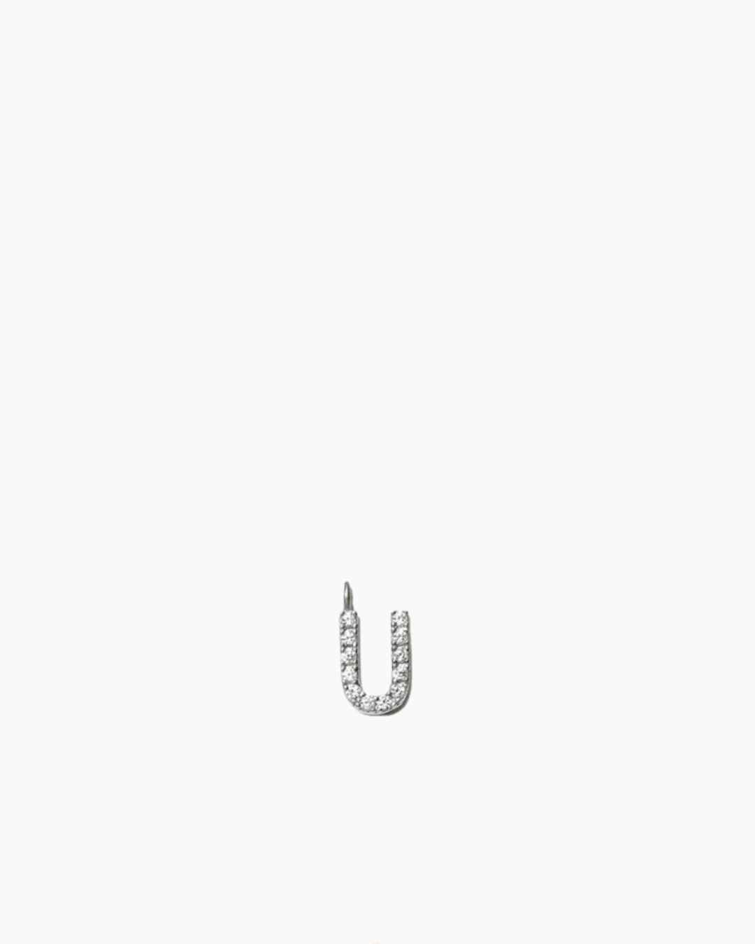 Stone Letter Charm Silver