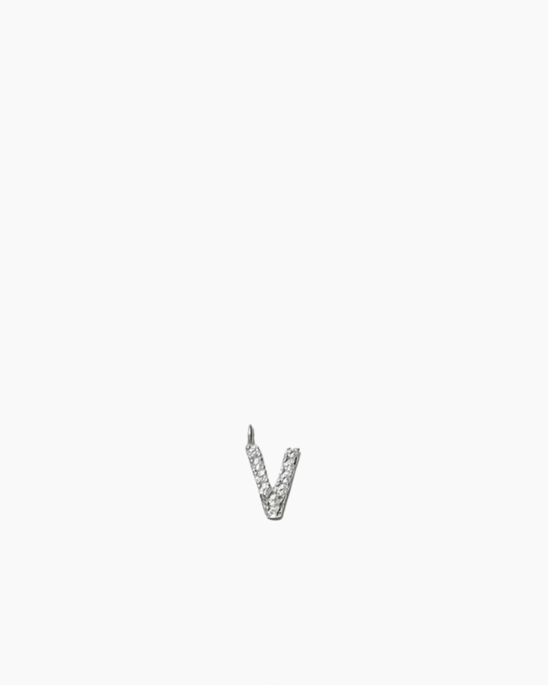 Stone Letter Charm Silver