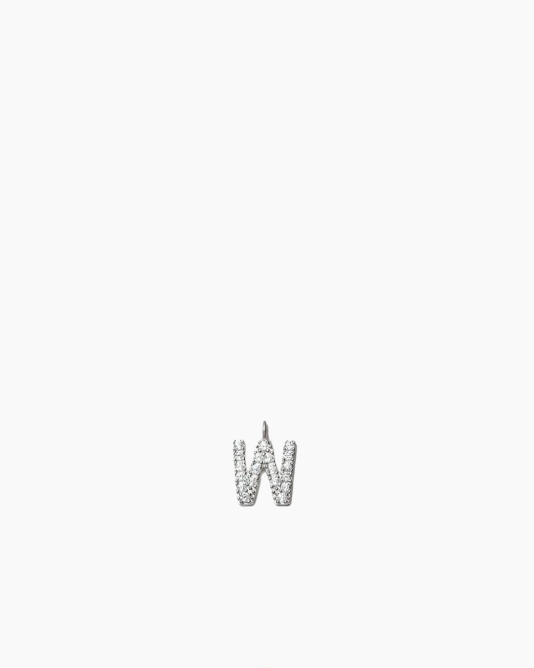 Stone Letter Charm Silver