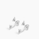 Double Pear Earrings Silver