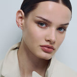 Emerald Studs Big Silver