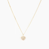 Heart Pavé Necklace Gold