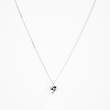 Heart Stone Necklace Silver
