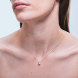 Heart Stone Necklace Silver