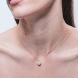 Heart Pavé Necklace Gold