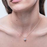 Heart Pavé Necklace Silver