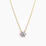 Solitaire Necklace Gold - 6 mm