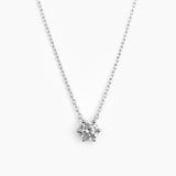 Solitaire Necklace Silver - 6 mm