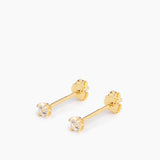 Stud Earrings Gold - 2 mm