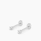 Stud Earrings Silver - 2 mm