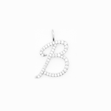 Italic Letters Necklace Silver