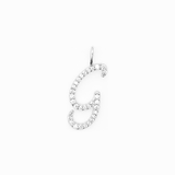 Italic Letters Necklace Silver