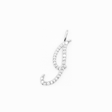 Italic Letters Necklace Silver