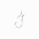 Italic Letters Necklace Silver
