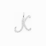 Italic Letters Necklace Silver