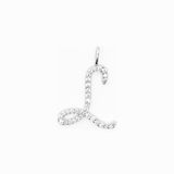 Italic Letters Necklace Silver