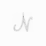 Italic Letters Necklace Silver