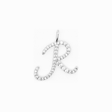 Italic Letters Necklace Silver