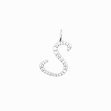 Italic Letters Charm Silver