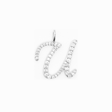 Italic Letters Necklace Silver