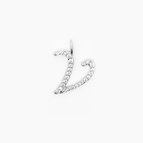 Italic Letters Necklace Silver