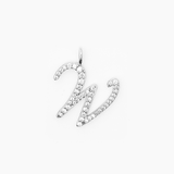 Italic Letters Necklace Silver