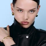 Rivetto Half Pavé Bracelet Gold