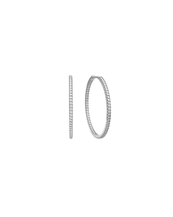 Stone Hoops Silver - 15 mm ryhmässä Shop / Korvakorut @ ANI (ANI-0124-006)