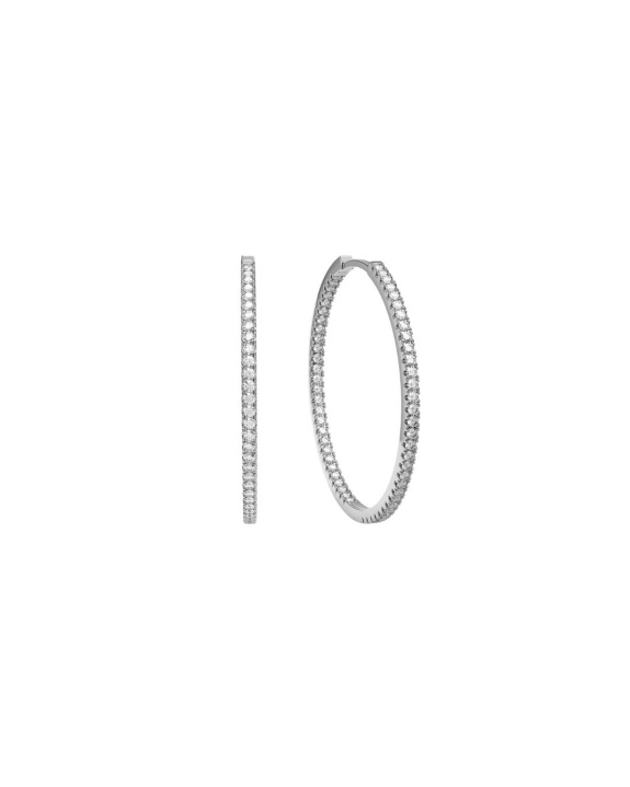 Stone Hoops Silver - 20 mm ryhmässä Shop / Korvakorut @ ANI (ANI-0124-007)