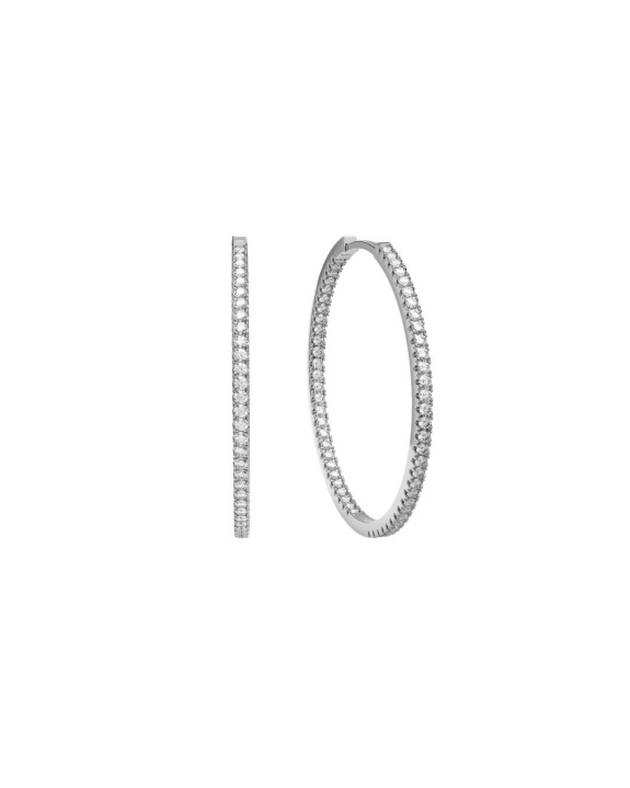 Stone Hoops Silver - 25 mm ryhmässä Shop / Korvakorut @ ANI (ANI-0124-008)
