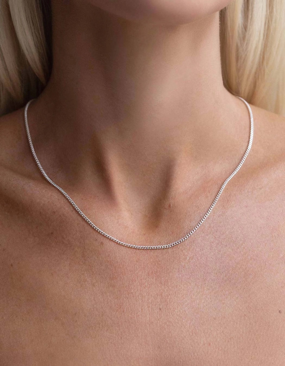Flat Chain Silver - 47 cm ryhmässä Shop / Kaulakorut @ ANI (ANI-0125-30)