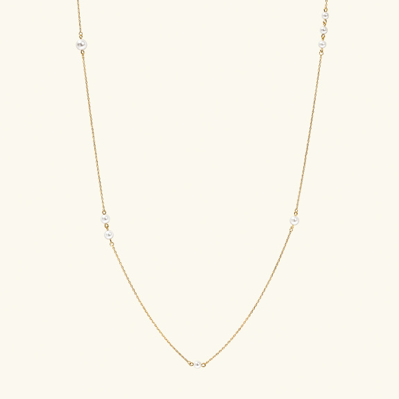 Thin Pearl Necklace Gold ryhmässä Shop / Kaulakorut @ ANI (ANI-0523-003)