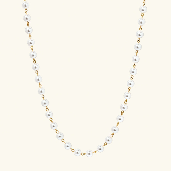 Long Pearl Necklace Gold ryhmässä Shop / Kaulakorut @ ANI (ANI-0624-002)