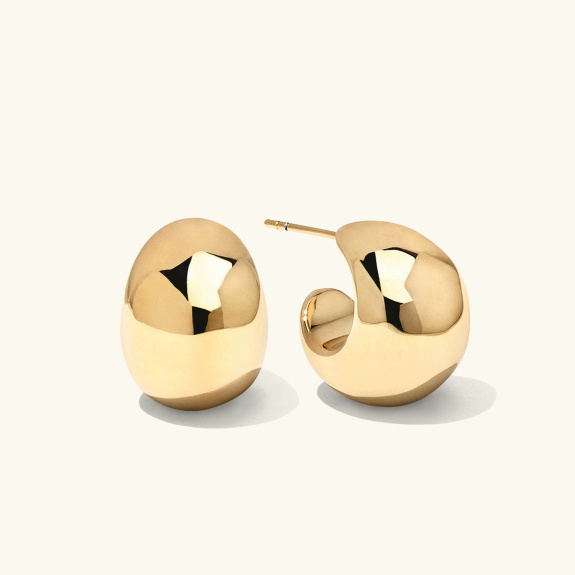 Chunky Dome Earrings Gold ryhmässä Shop / Korvakorut @ ANI (ANI-0823-129)